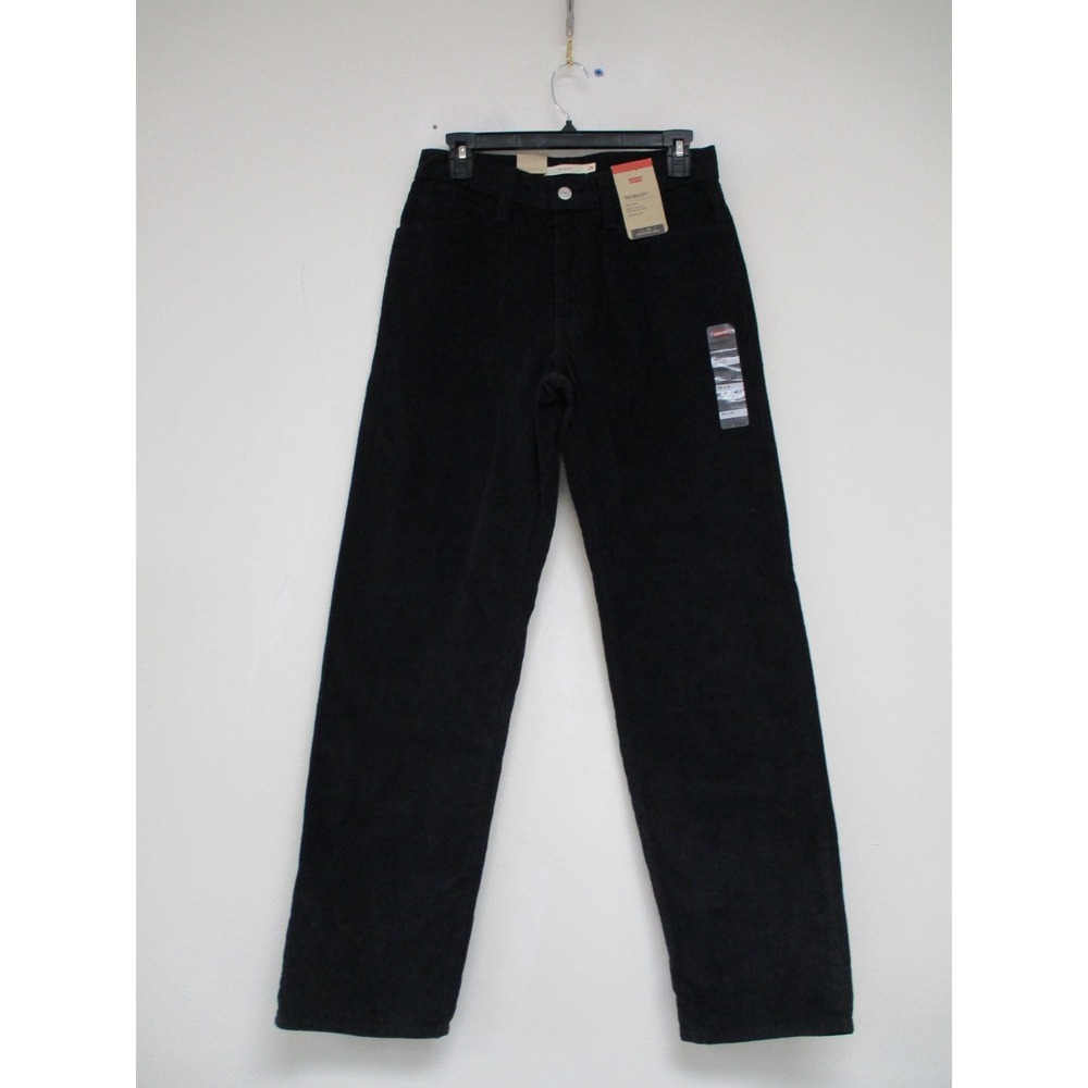 Levi's '94 Baggy Corduroy Pants Women 26x31 Black Straight Leg High Rise New